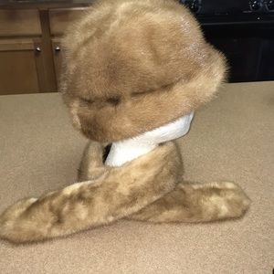 Mink hat & scarf